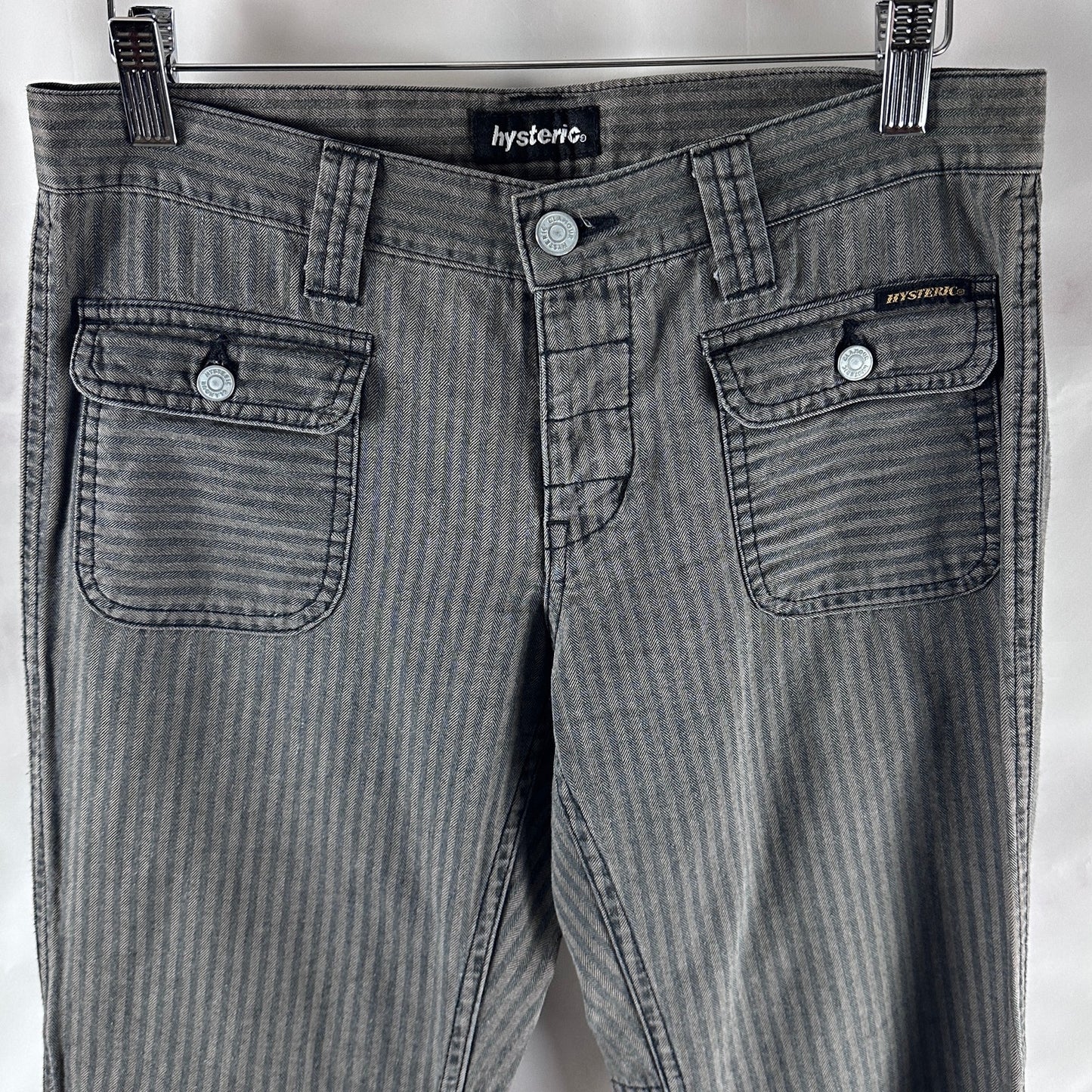 Hysteric Glamour Grey Striped Front Pocket Pants