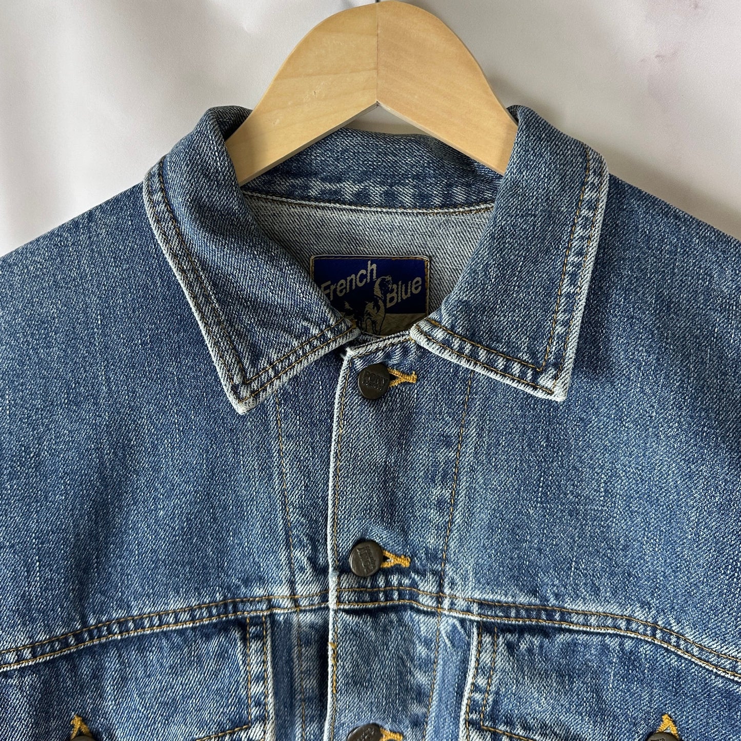Pony Express French Blue Cropped Denim Jacket