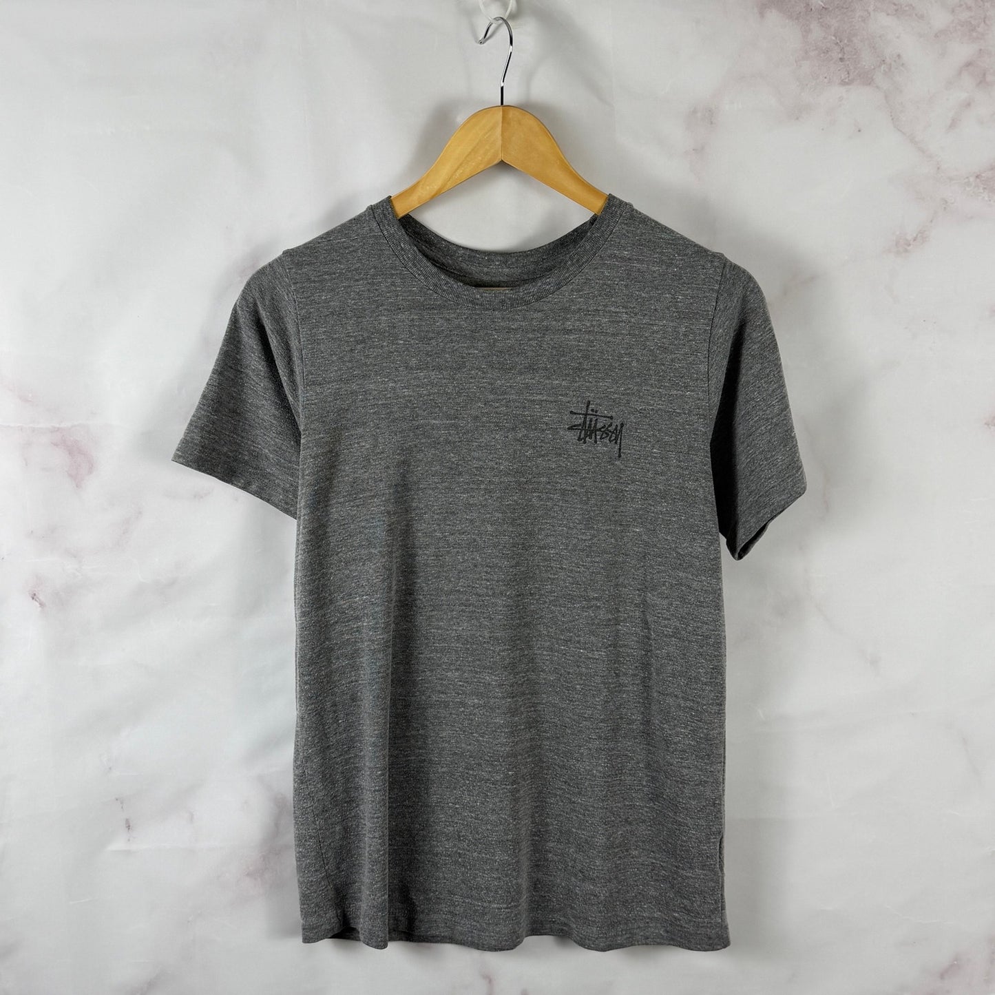 Stussy Heather Grey Logo Tee
