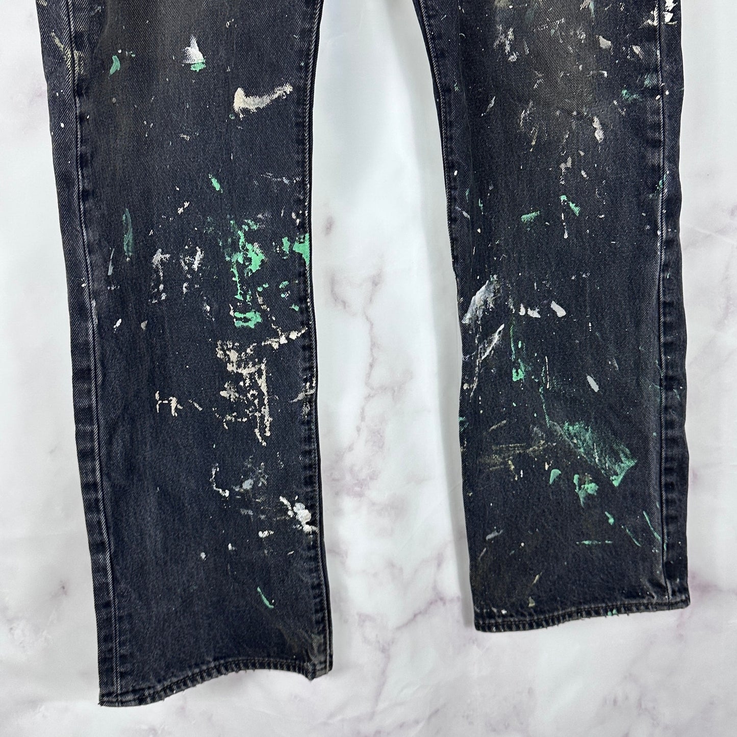Vintage Levi’s 501 Black Painted Denim Jeans