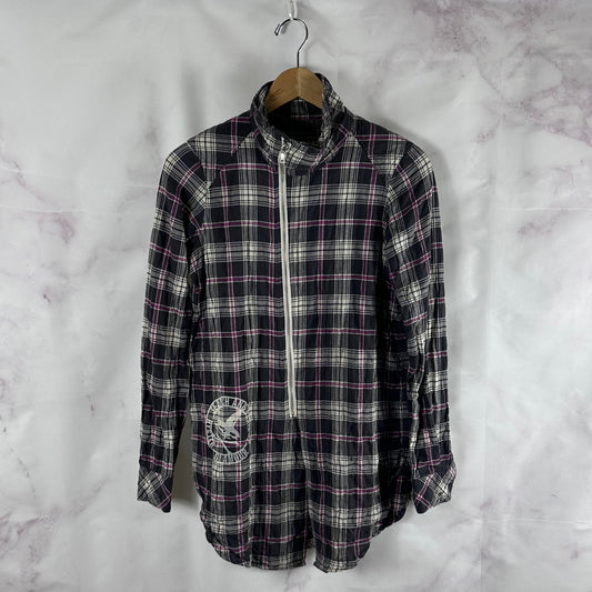 Hysteric Glamour Plaid Asymmetrical Zip-Up Flannel