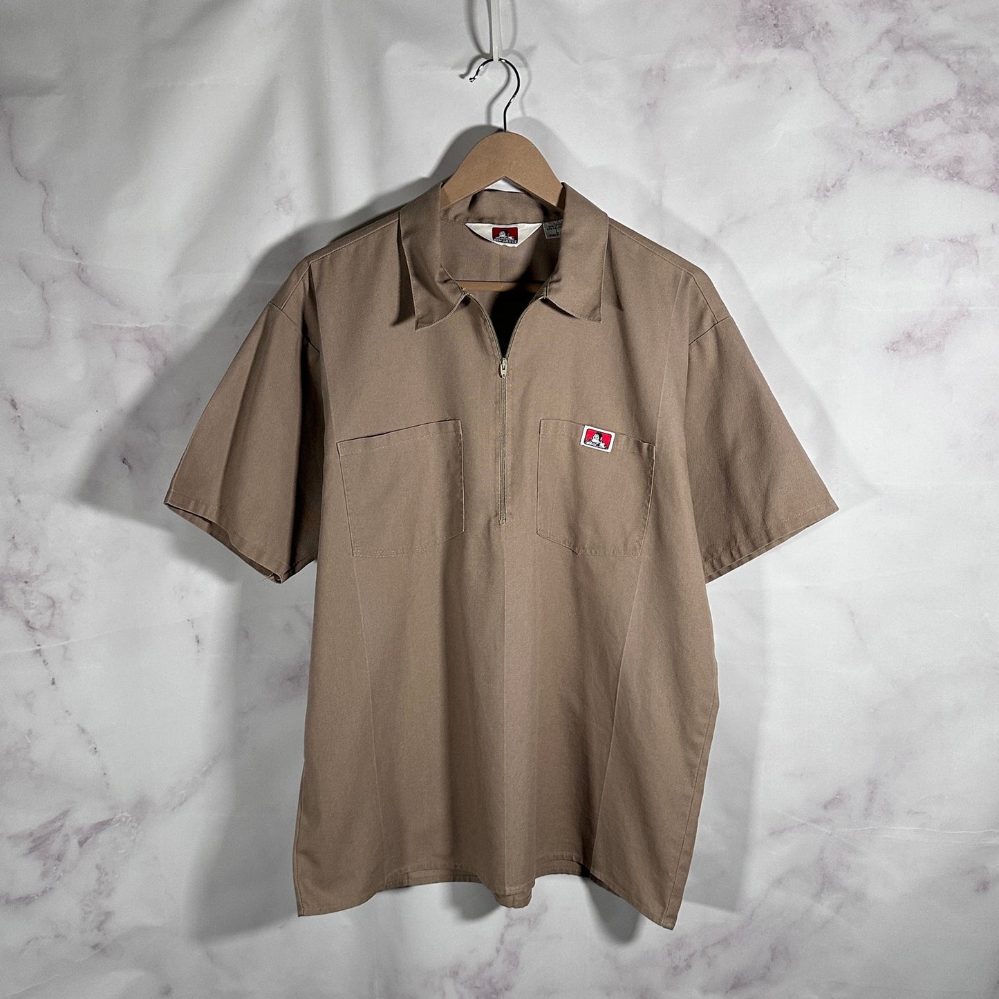 Vintage Ben Davis Tan Half-Zip Shirt