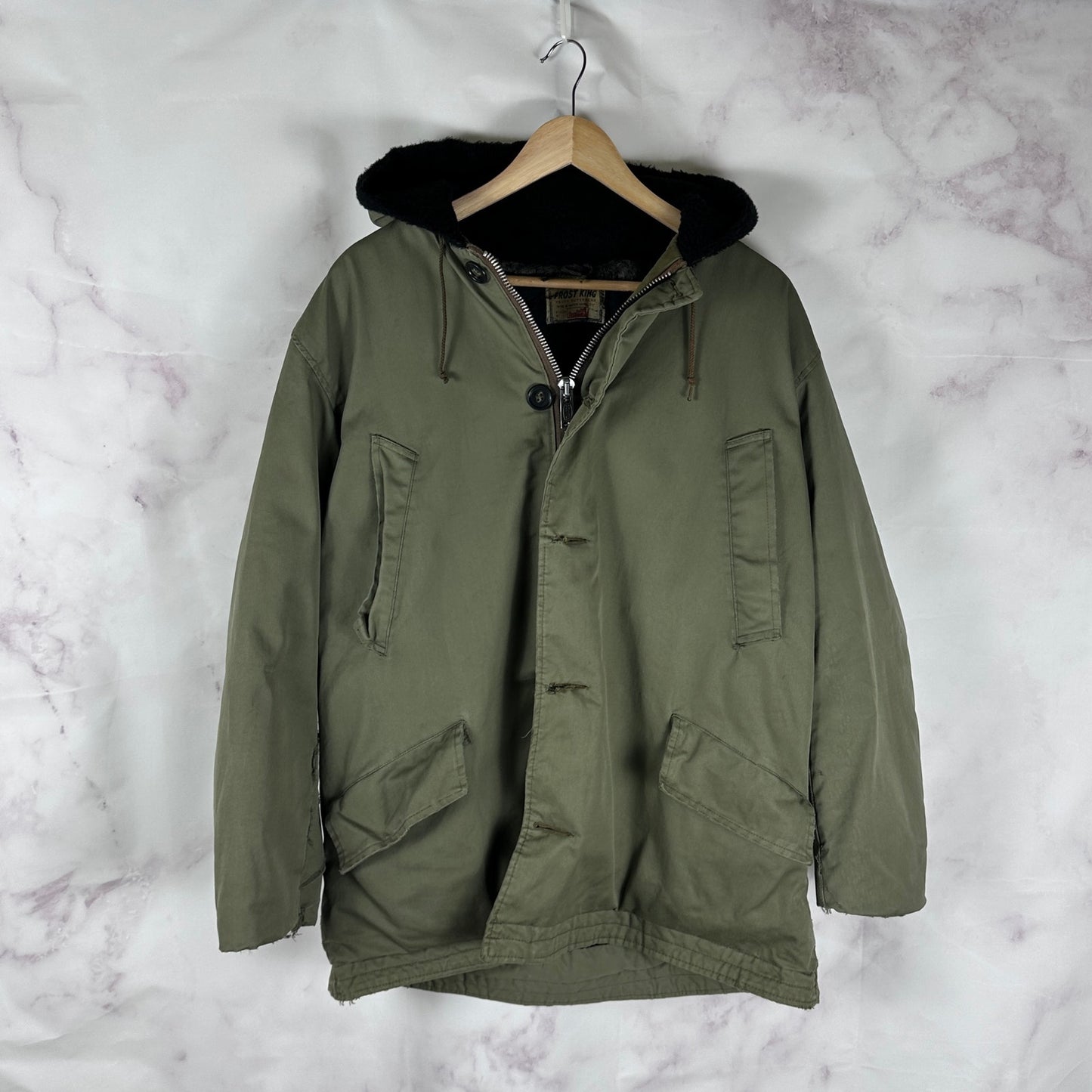 Vintage 1960s Frost King Olive Green Parka