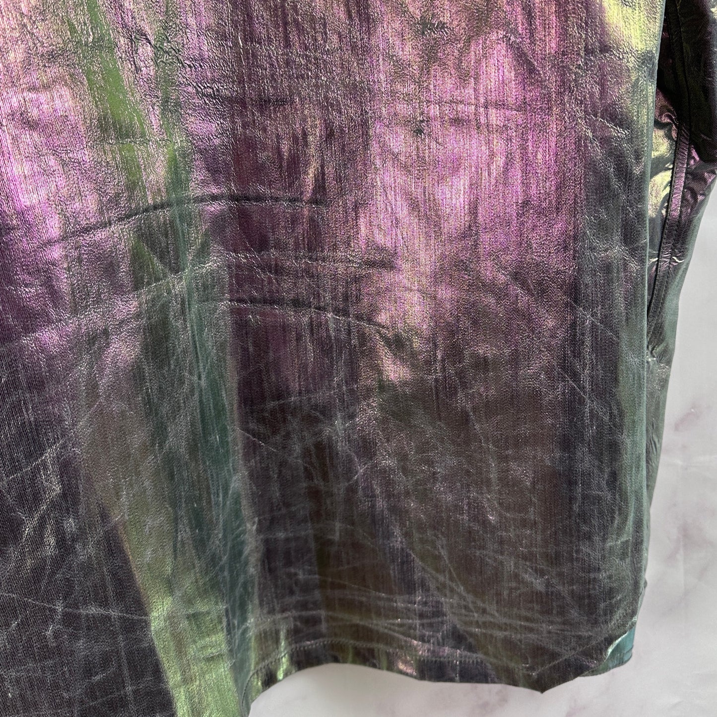 Rick Owens S/S20 Iris Shiny Denim Outershirt