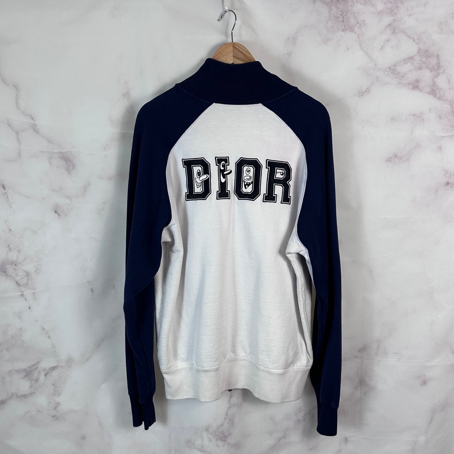 Dior x Kenny Scharf White/Navy Zip-Up Sweatshirt