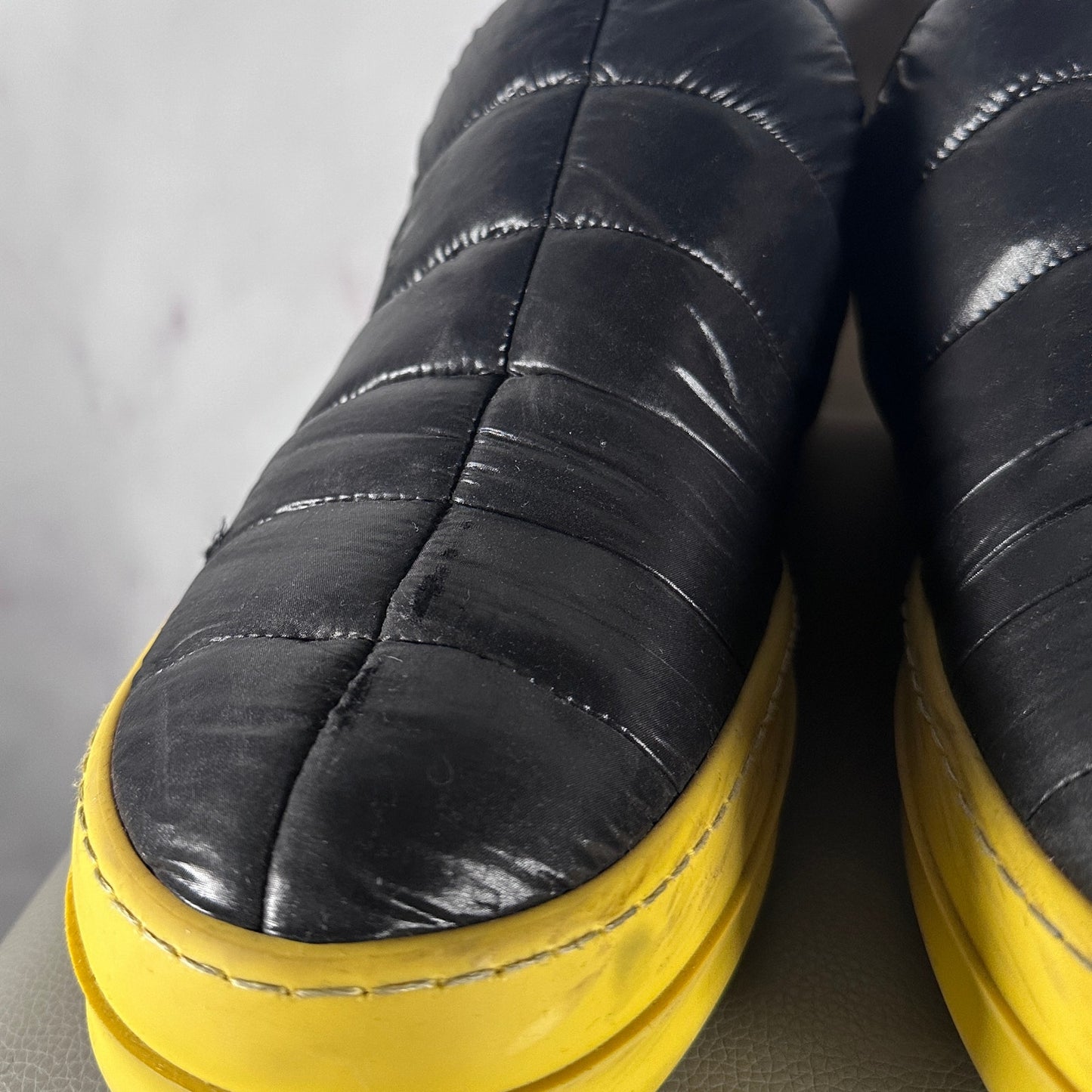 Rick Owens DRKSHDW Black Puffer Slip Ramone