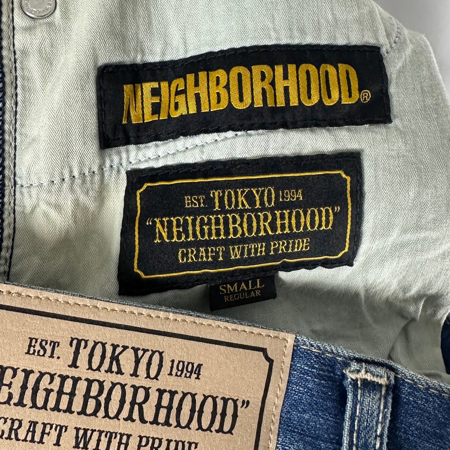 Neighborhood Distressed Slim Blue Japanese Denim