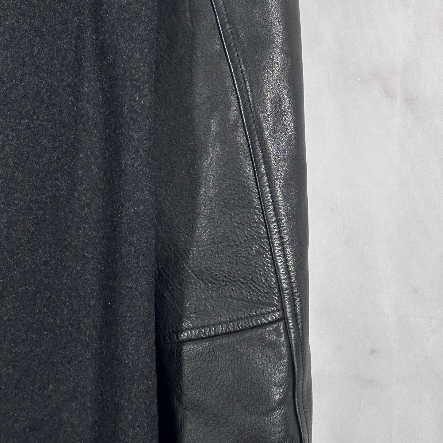 Wool & Leather Black Varsity Jacket