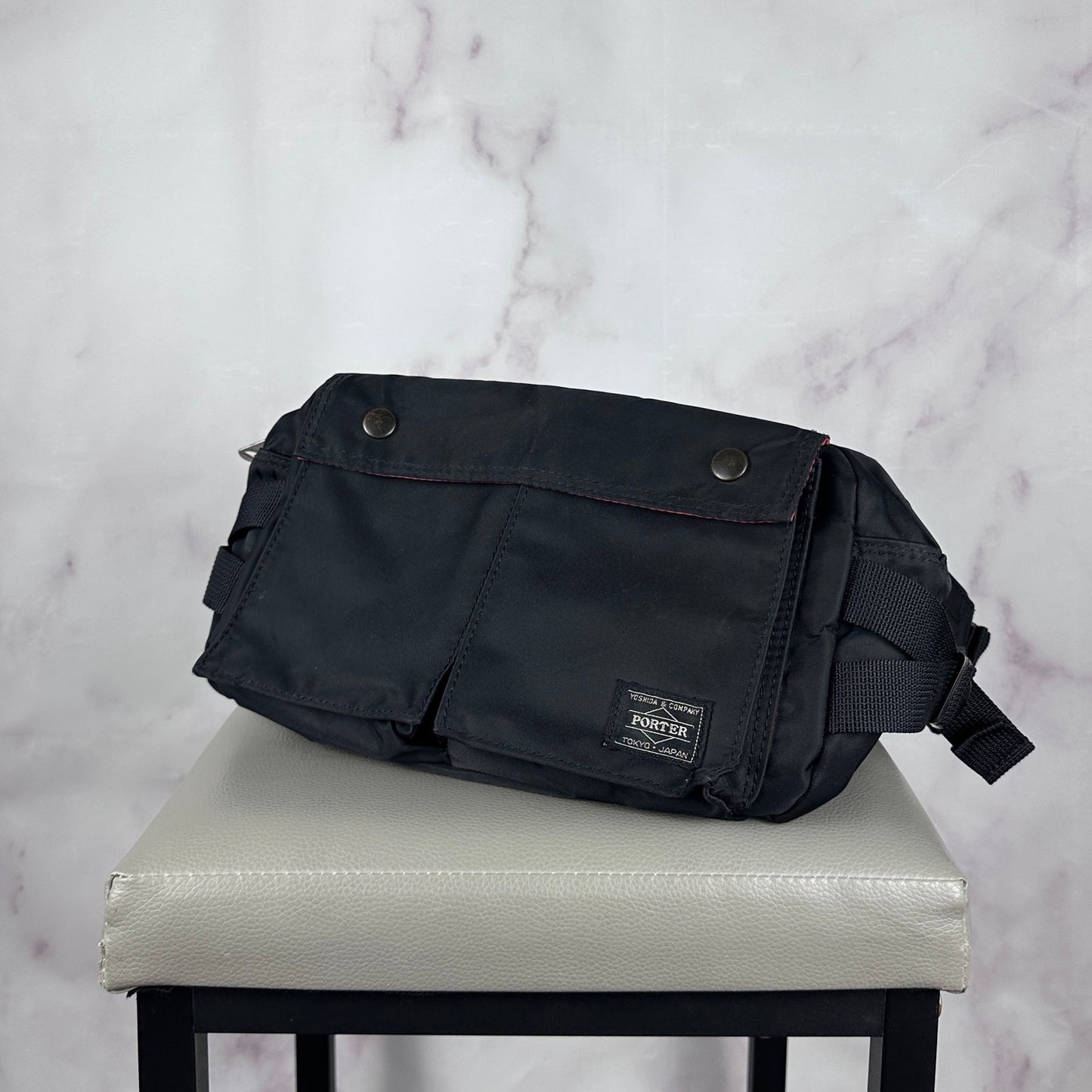 Porter Yoshida & Co. Black/Red Tanker Bag
