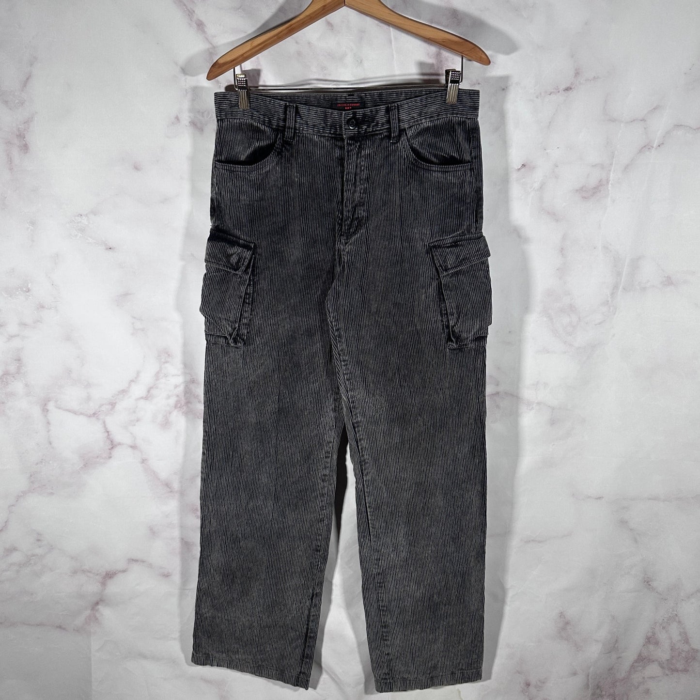 291295 Homme Grey Corduroy Cargo Pants