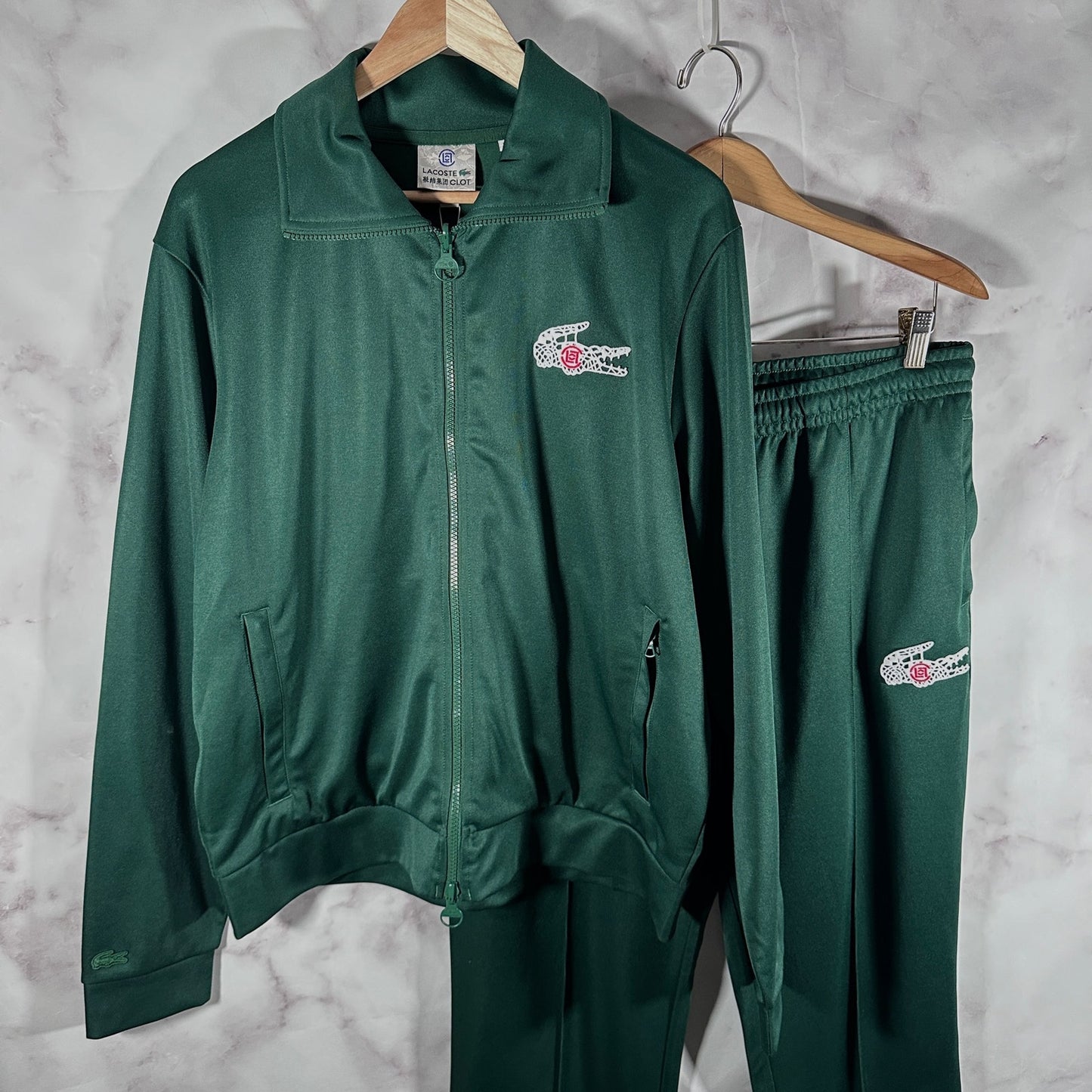 Lacoste x CLOT Green Pleated Track Pants
