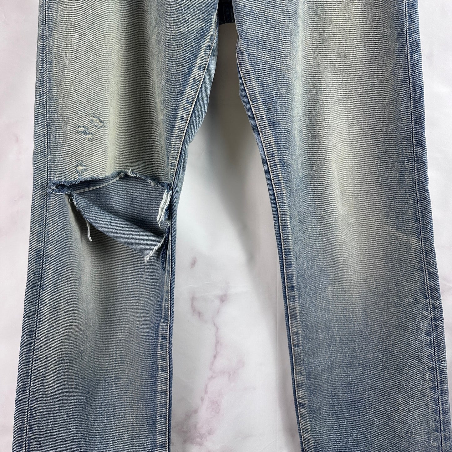 Saint Laurent Paris D23 Straight Destroyed Denim