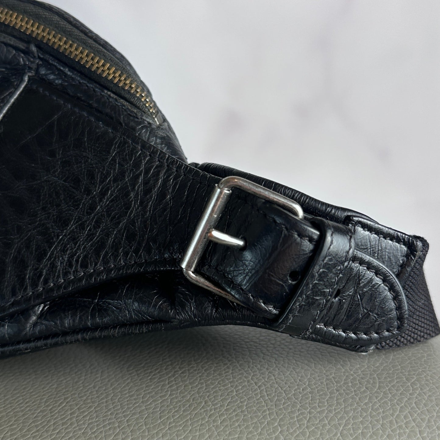 Saint Laurent Paris Black Leather Belt Bag
