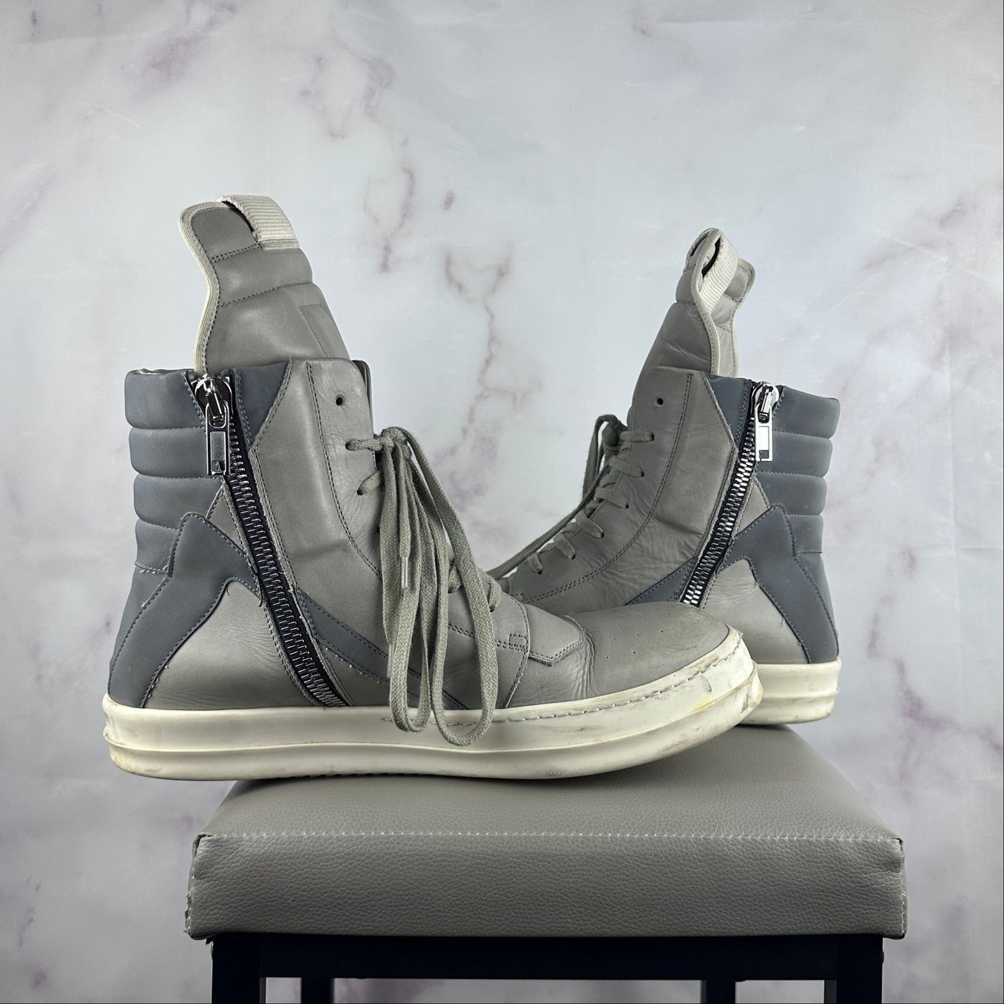 Rick Owens F/W22 Pearl Grey Reflective Geobasket