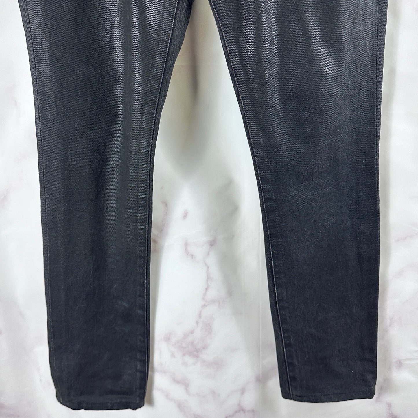 Saint Laurent Paris Waxed Black D02 M/SK Denim Jeans