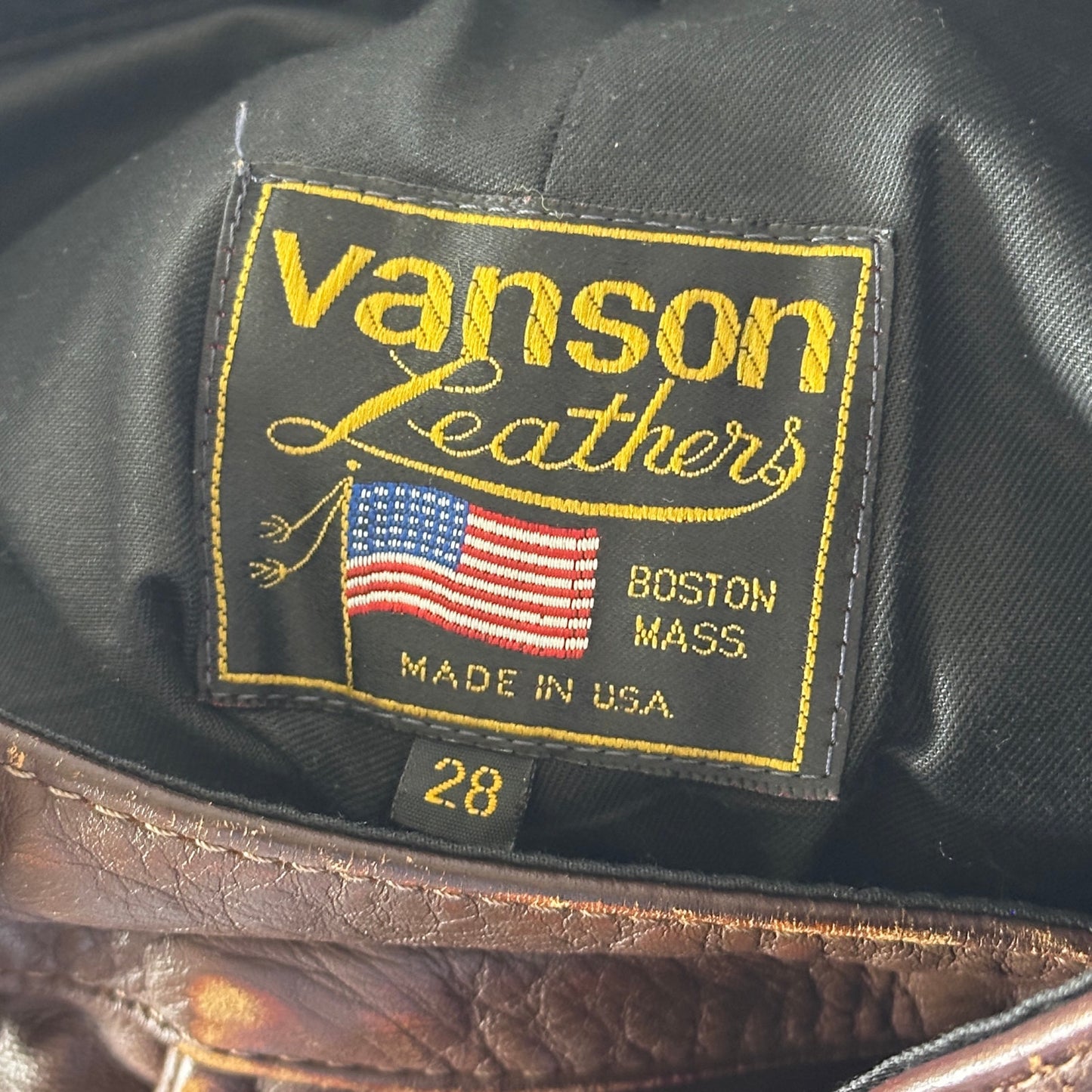 Vanson Vintage Brown Leather Pants