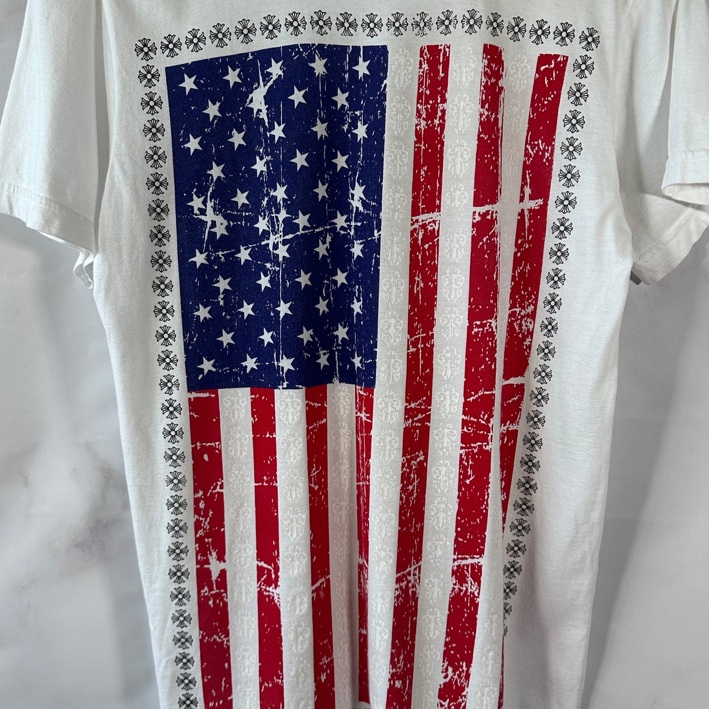 Chrome Hearts White American Flag Tee