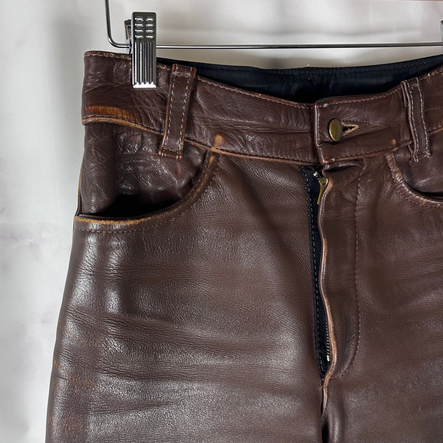 Vanson Vintage Brown Leather Pants