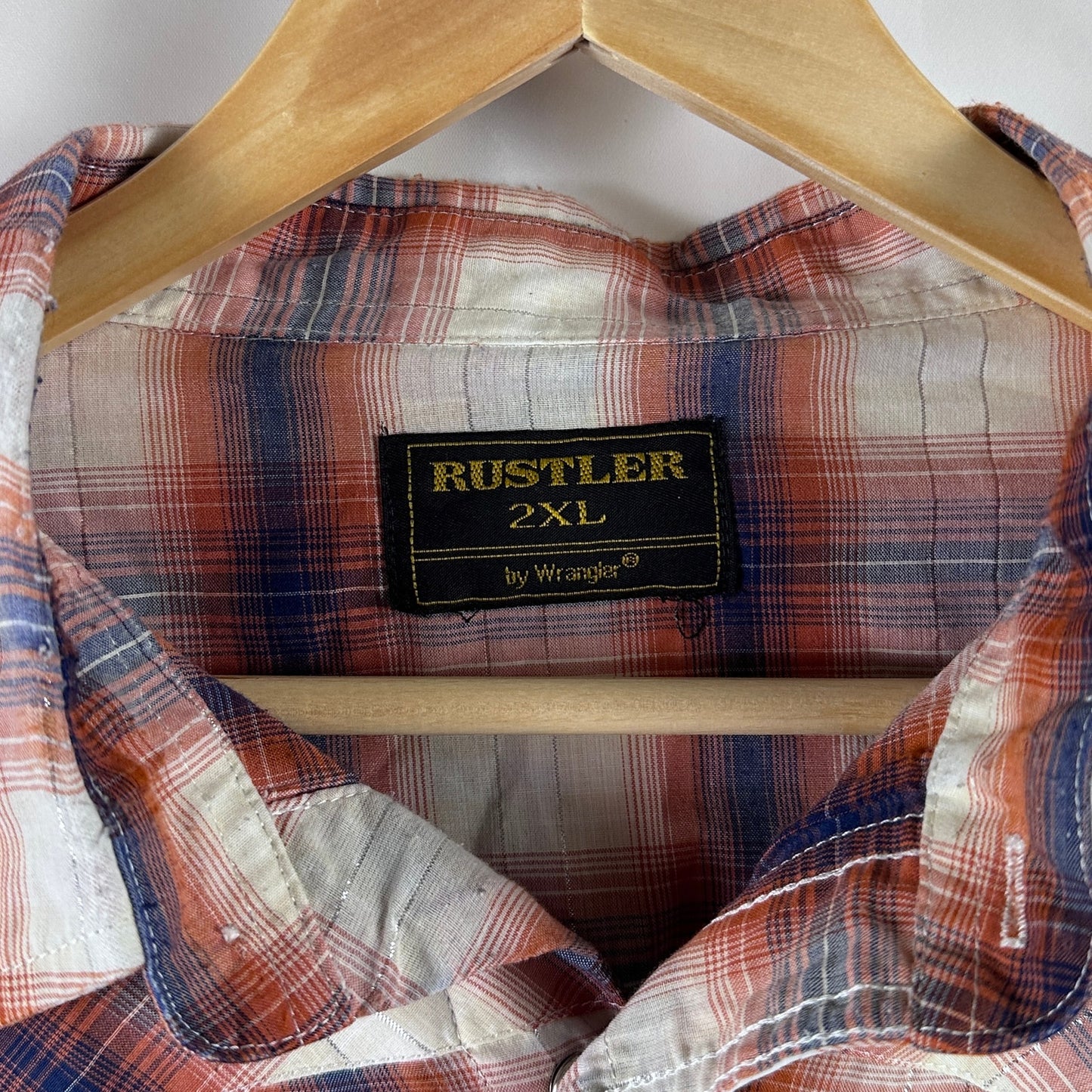 Vintage Rustler Western Plaid Pearl Snap Shirt